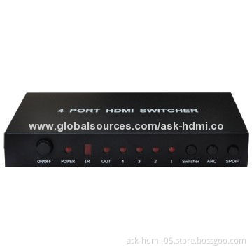 HDMI Switcher 4 x 1, 1.4V, Full HD 1,080P, 5V DC/2A Power Supply